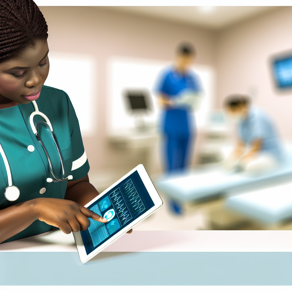 A healthcare professional using an electronic heal