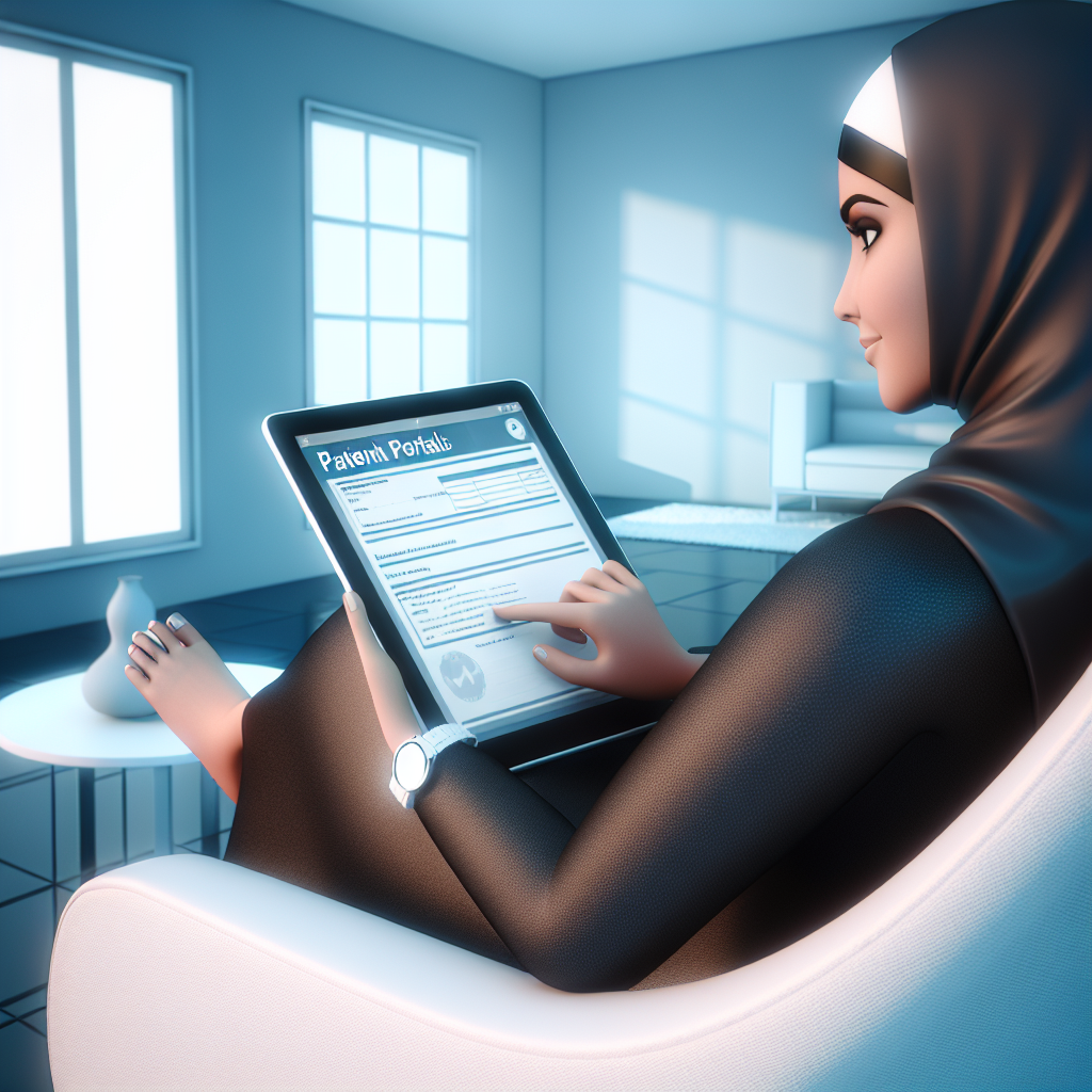 A patient comfortably accessing their health recor